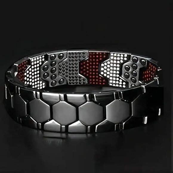 Titanium Magnetic Ion Therapy Lymphatic Health Chain Link Bracelet Weight Loss - Picture 1 of 12